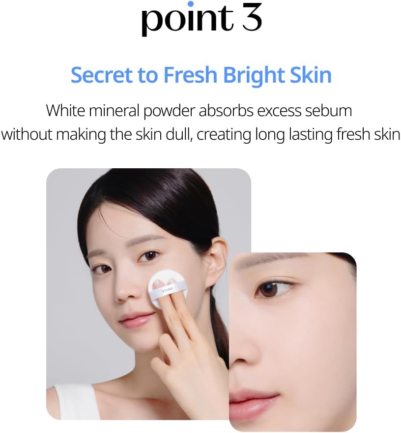 ETUDE Sebum Soak Pact (23AD) | Facial Oil Control and Soft Skin with This Mineral Powder That Absorbs Sebum for a Matte Face | K-Beauty