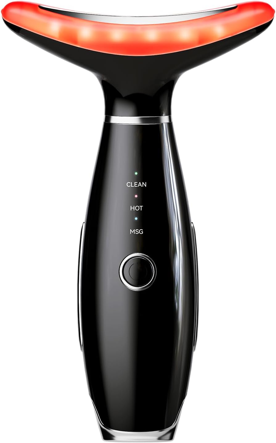 Neck Face Massager, Portable Facial Massager, Face Multifunctional Tool(Black)