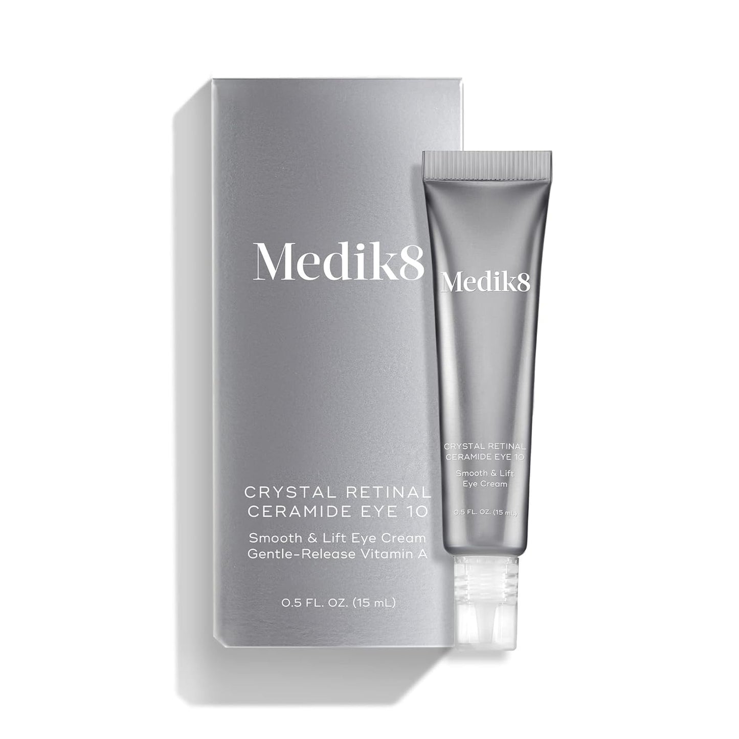 Medik8 Crystal Retinal Ceramide Eye 10 - Smooth and Lift Cream - Gentle Release Vitamin A - Delivers Visible Brightening Results - Reduces Appearance of Wrinkles - Perfect for Sensitive Skin - 0.5 ml