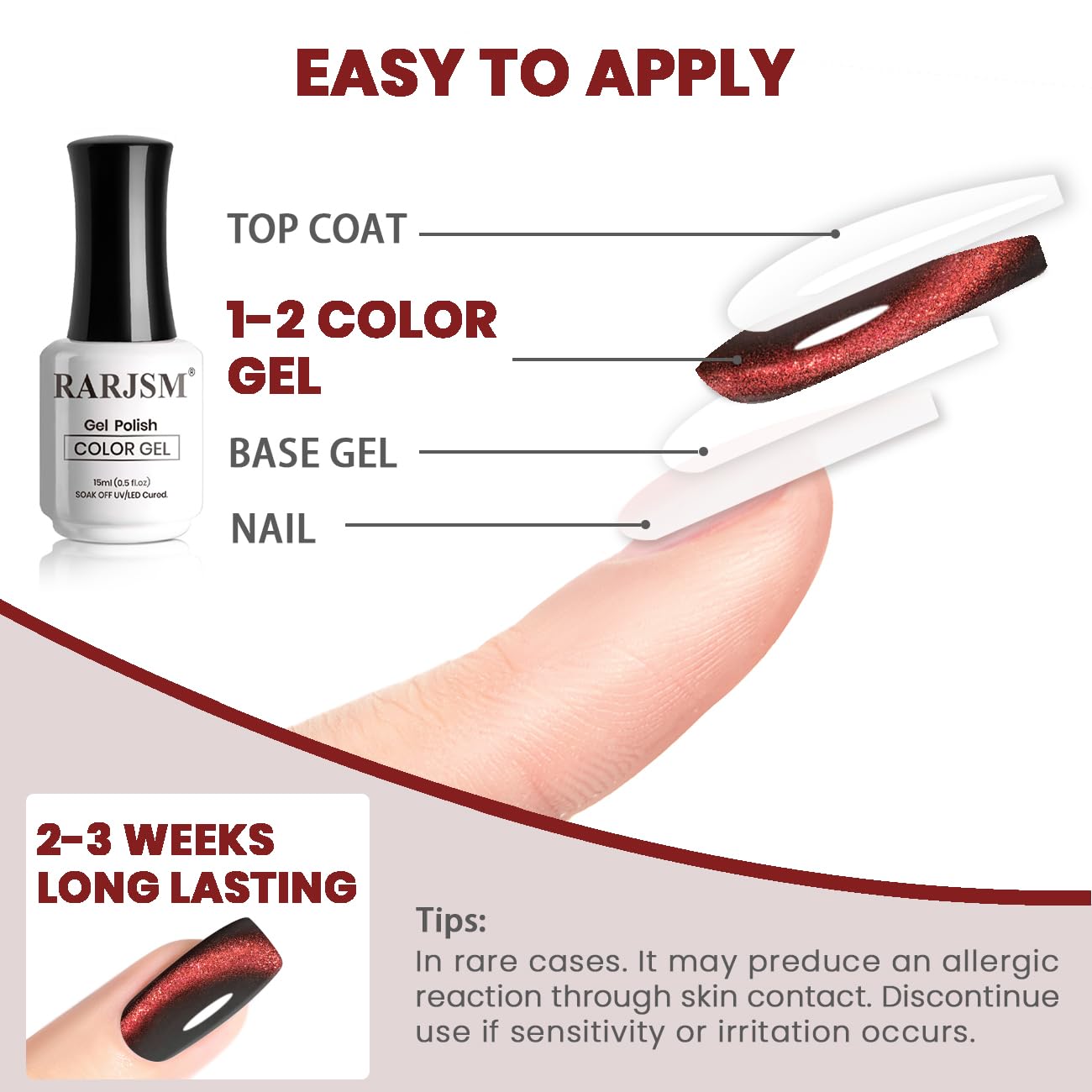 RARJSM Cat Eye Gel Nail Polish Dark Black Orange Red Cateye Diamond Glitter Gel Polish 15ml Single Bottle with Magnet Stick UV LED Curing Requires Soak Off for Home Salon Christmas Manicure