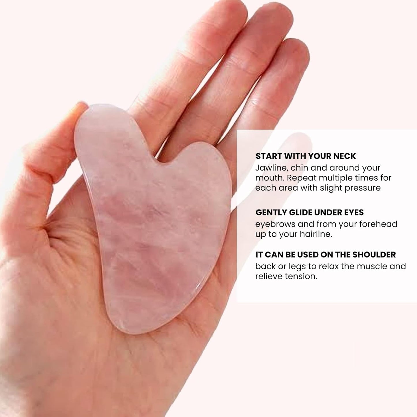 Gua Sha Facial Tools & Face Roller by ROSELYNBOUTIQUE Original Face Massager for Puffiness Wrinkless Skin Care Routine - Self Care Gift for Men Women (Pink)