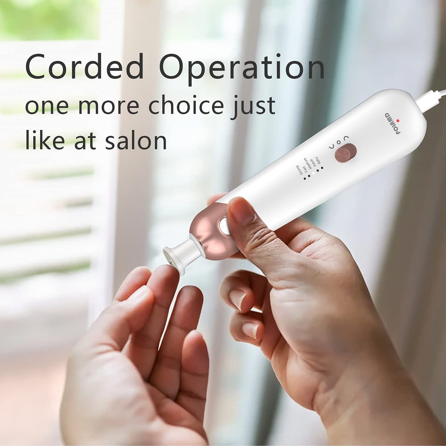 Professional Manicure Pedicure Kit, Electric Nail File Set, Cordless Electric Nail Drill Machine, 5 Speeds Hand Foot Care Tool for Nail Grind Trim Polish(White)