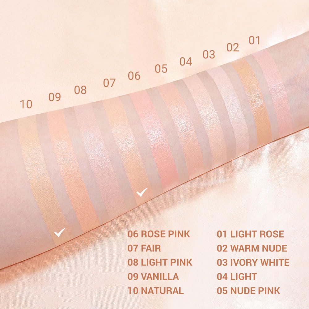 evpct 2Pcs under Eye Brightener, Nourishing Luminous under Eye Concealer Color Corrector for Dark Circles, Waterproof Naturactor Concealer Pot make up for face Eye Ring corrector de ojeras, 07# & 10#