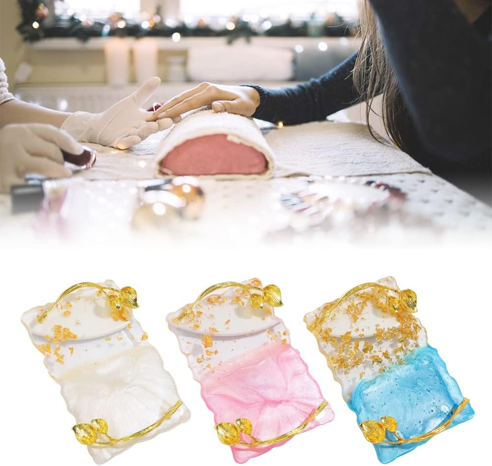 Resin Nail Art Palette, Nail Art Painting Palettes with Nail Palette Stirring Rod Gold Edge Nail Holder Nail Art Display Board Fashion Delicate Nail Tool Accessories, Type 6