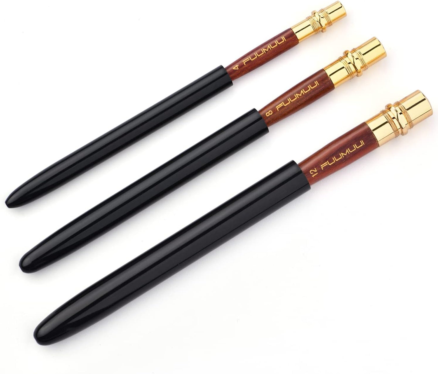 Travel Watercolor Brushes, Fuumuui 3Pcs Plein Air Elegant Sable Water Color Brushes with Pocket Size Leather Pouch Perfect for Watercolor Gouache Ink Painting