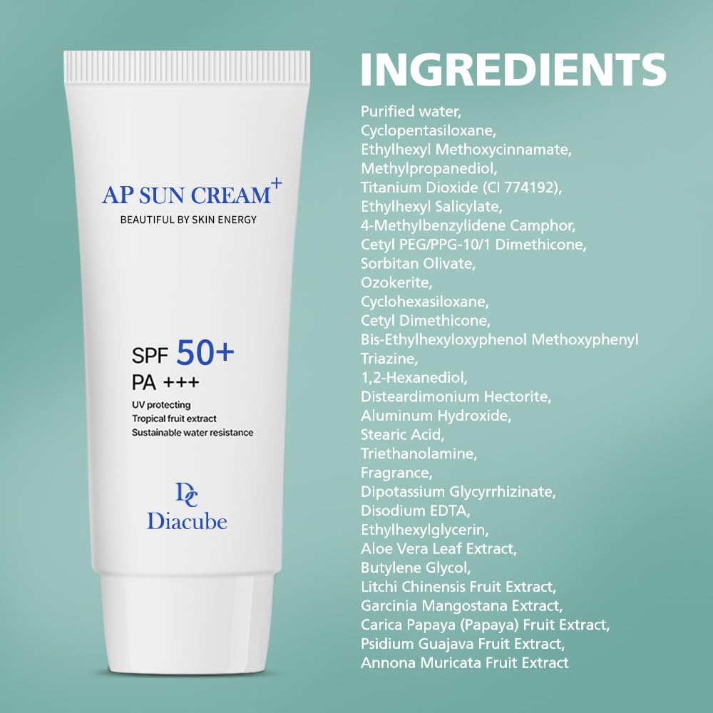 AP Fruity Waterproof Daily Sunscreen 2.03 Fl Oz SPF 50+ PA+++ | Strong UV Protection | Slightly Tone Up | Silky Semi-Matte Finish | Sweat-Resistant | Korean Skincare