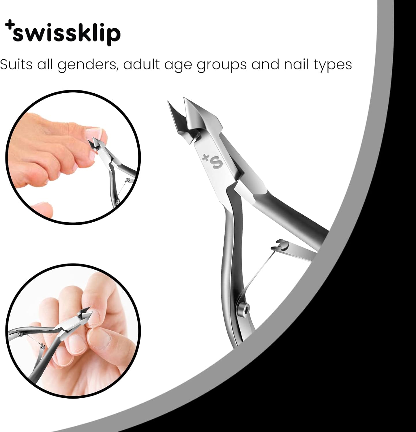 Swissklip Cuticle Trimmer, Cuticle Remover, White Elephant gifts, Cuticle Nippers, Cutter, Nail Nipper used along with Cuticle Pusher Tool, Nail Cuticle Trimmer