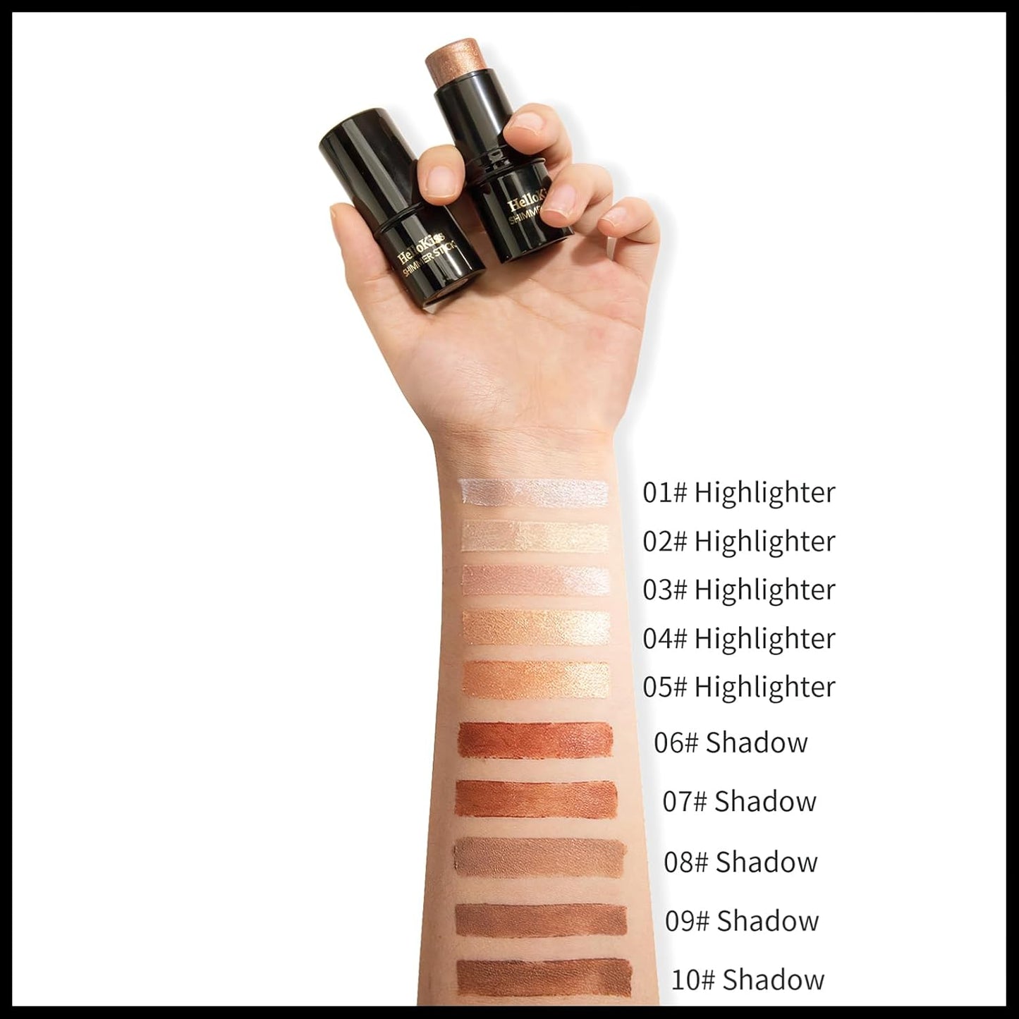 MIELIKKI 2Pcs Cream Contour Stick Makeup, Highlighter Stick and Bronzer Stick for Face Sculpting, Easy to Apply & Blend, Long Lasting, Waterproof, Matte Finish,0106