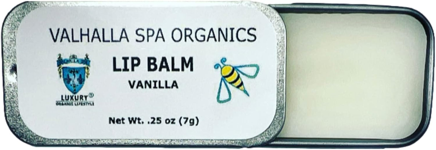 Beeswax Lip Balm with Aloe Vera and Vitamin E | Vanilla Scent | Un-Flavored