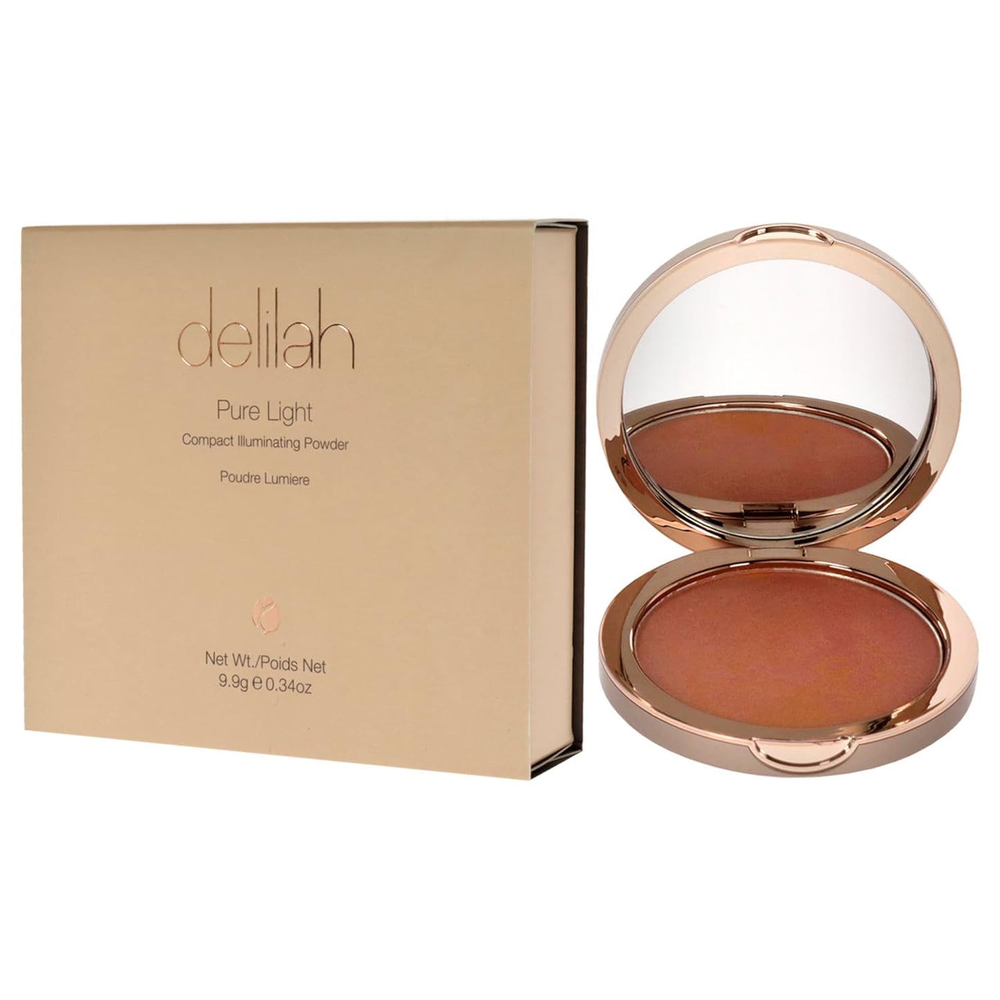 delilah - Pure Light Compact Illuminating Powder - Lustre - Lightweight, Long Lasting, Loose Setting Powder Face Makeup For Brightening And Radiant Finish - Light Coverage - Vegan-Cruelty Free-0.34 oz