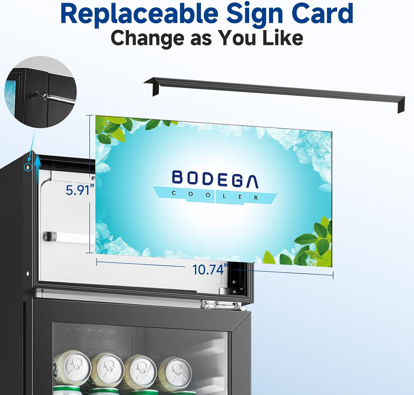 BODEGACOOLER Beverage Refrigerator and Cooler, 7.71 Cu. Ft Commercial Refrigerators for Drink, Beer, Tall Commercial Cooler for Beer, Soda, Single Door Display fridge