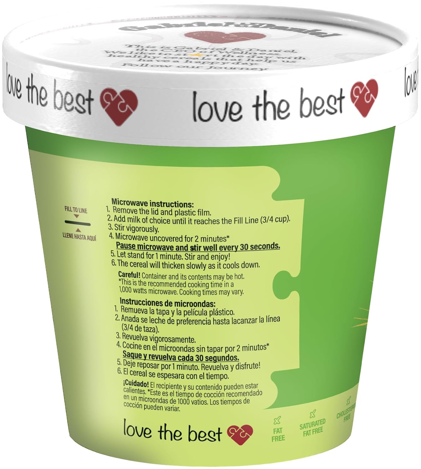 Gabriel & Daniel Creamy Rice Hot Cereal Cup – Non-GMO, Pure and Organic Gluten Free Cereal – Rich in Iron & Essential Nutrients for a Nourishing and Instant Breakfast – Quick & Easy Meal (Pack of 12)