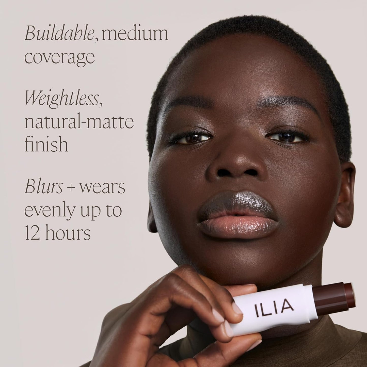 ILIA - Skin Rewind Complexion Stick - Foundation + Concealer + Skincare | Non-Toxic, Vegan, Cruelty-Free, Clean Makeup (3W - Spruce, 0.35 oz | 10 g)