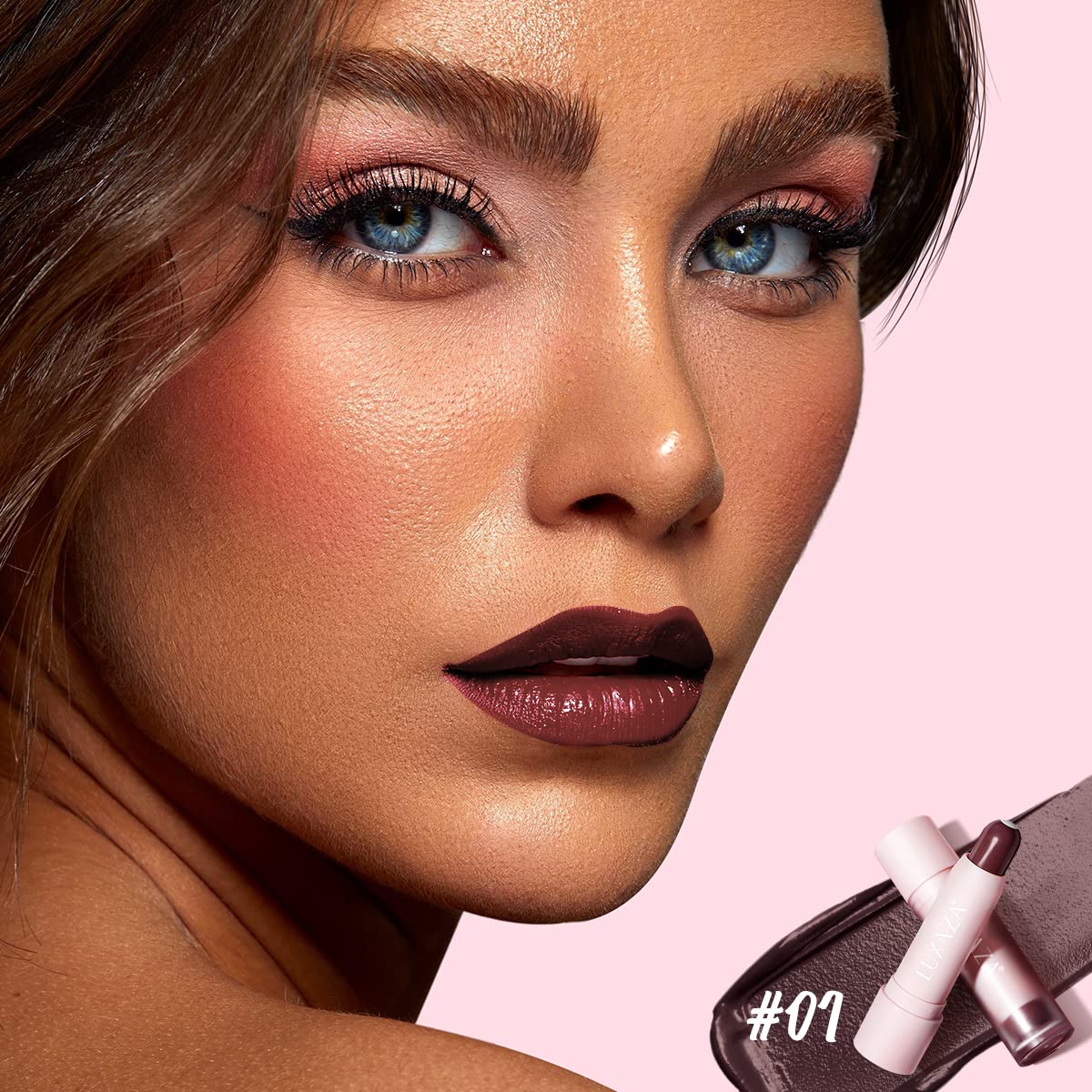 Tinted Lip Balm, Natural Semi-Gloss Finish, Hydrating / Coloring 2 in 1 Lip Stick for Girls & Women 01 Dark-Mauve