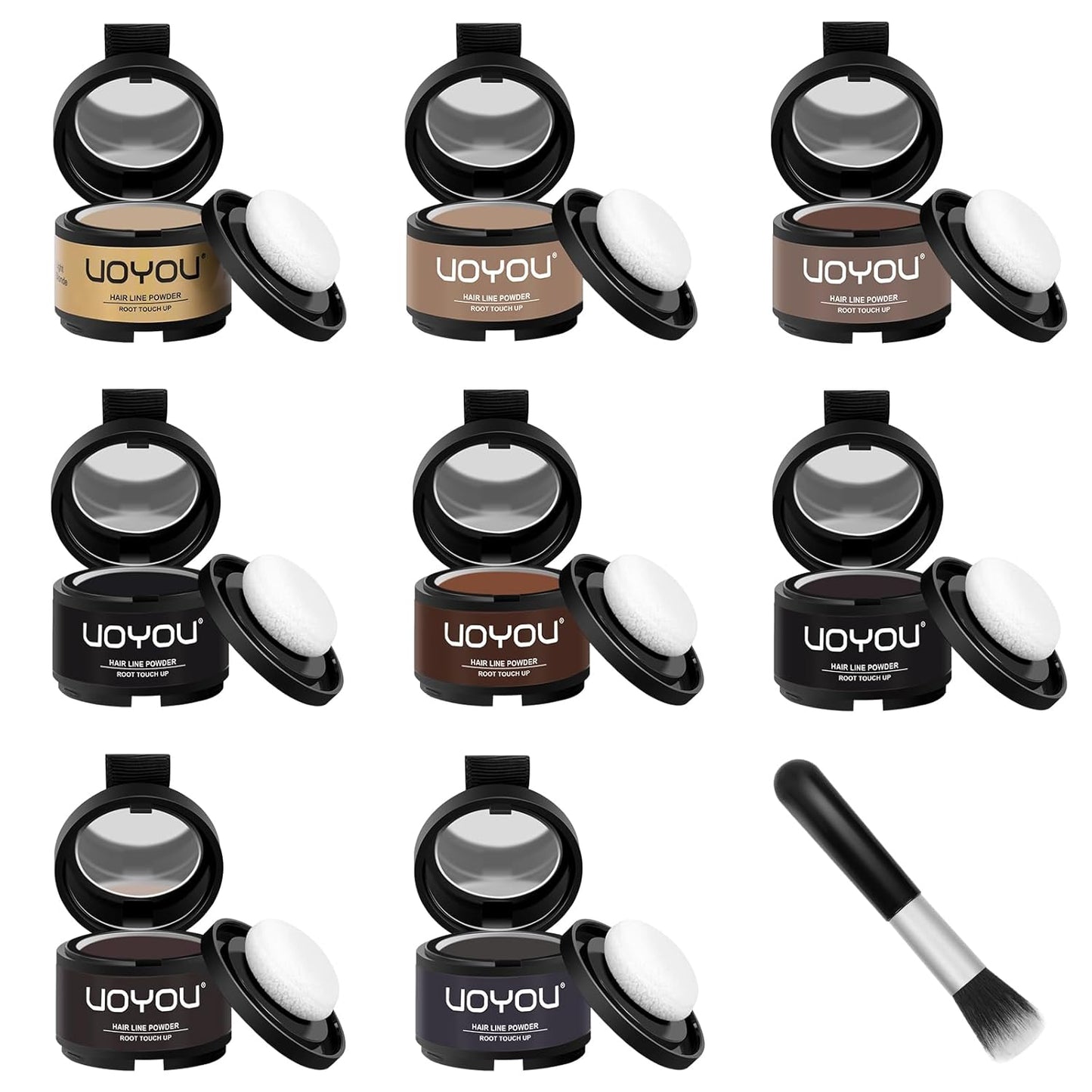 Root Touch Up Powder Instantly Conceals Hair Loss, Gray Root Cover Up Powder, Water & Sweat Resistant Hair Powder for Thinning Hair Men & Women, Includes Brush (Grey, 4g Bottle with Brush)