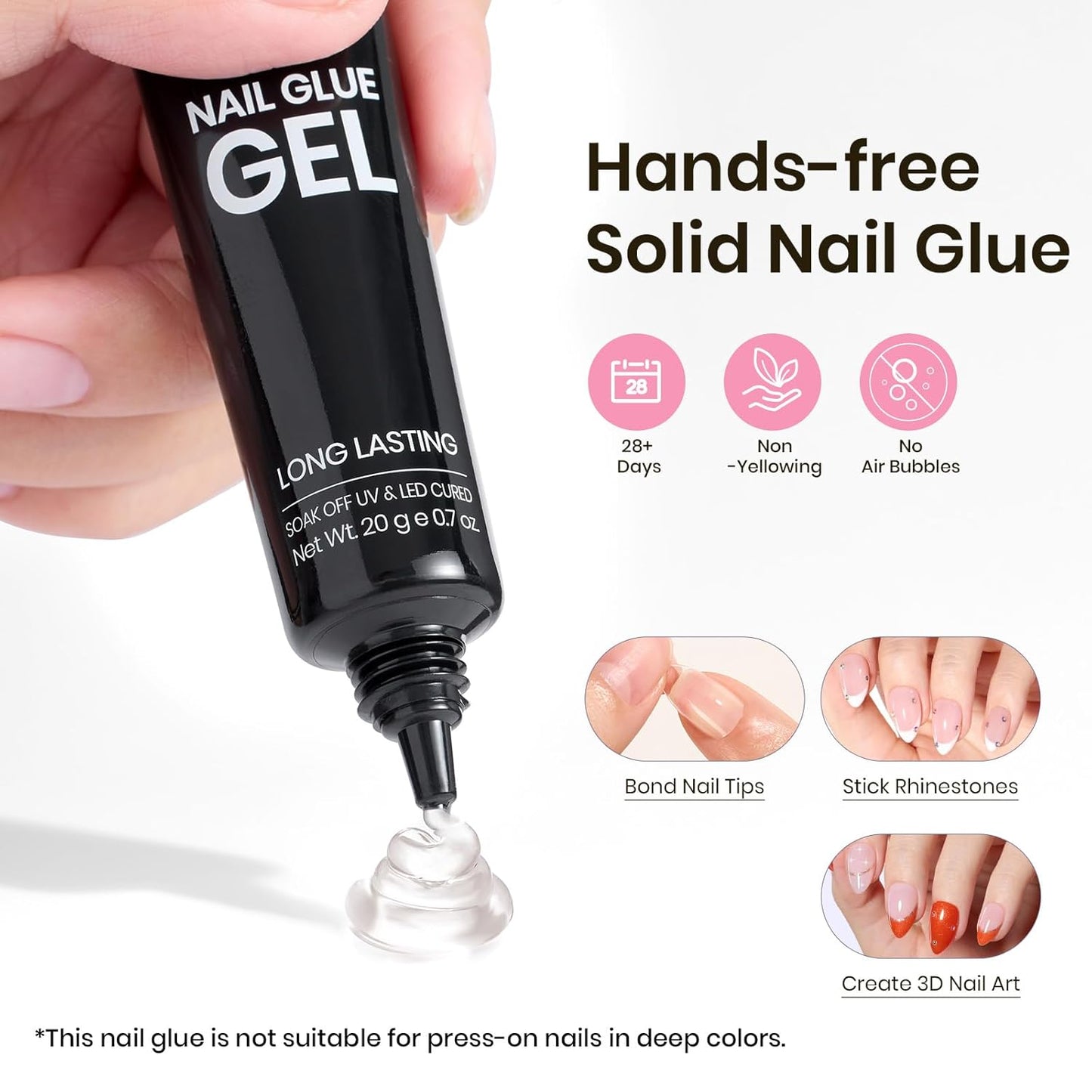 Beetles Tipex Instant Apex Nail Tips Kit, Almond Short, 224Pcs 16 Sizes, with Tipex UV Nail Glue Mini Nail Lamp,Pre-Building & Pre-Etched Thicker Acrylic Nails False Nail Extension