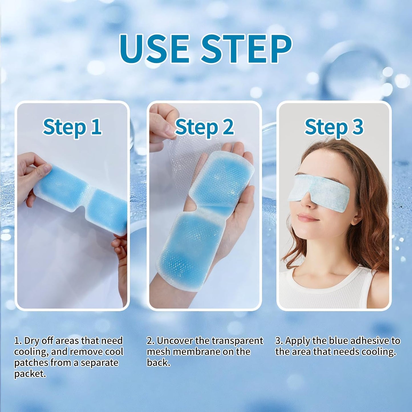 Disposable Instant Cooling Gel Eye Masks, Soothing Relief for Tired Eyes & Cooling Sensation, Eye Patches for Puffy Eyes,10 Packs