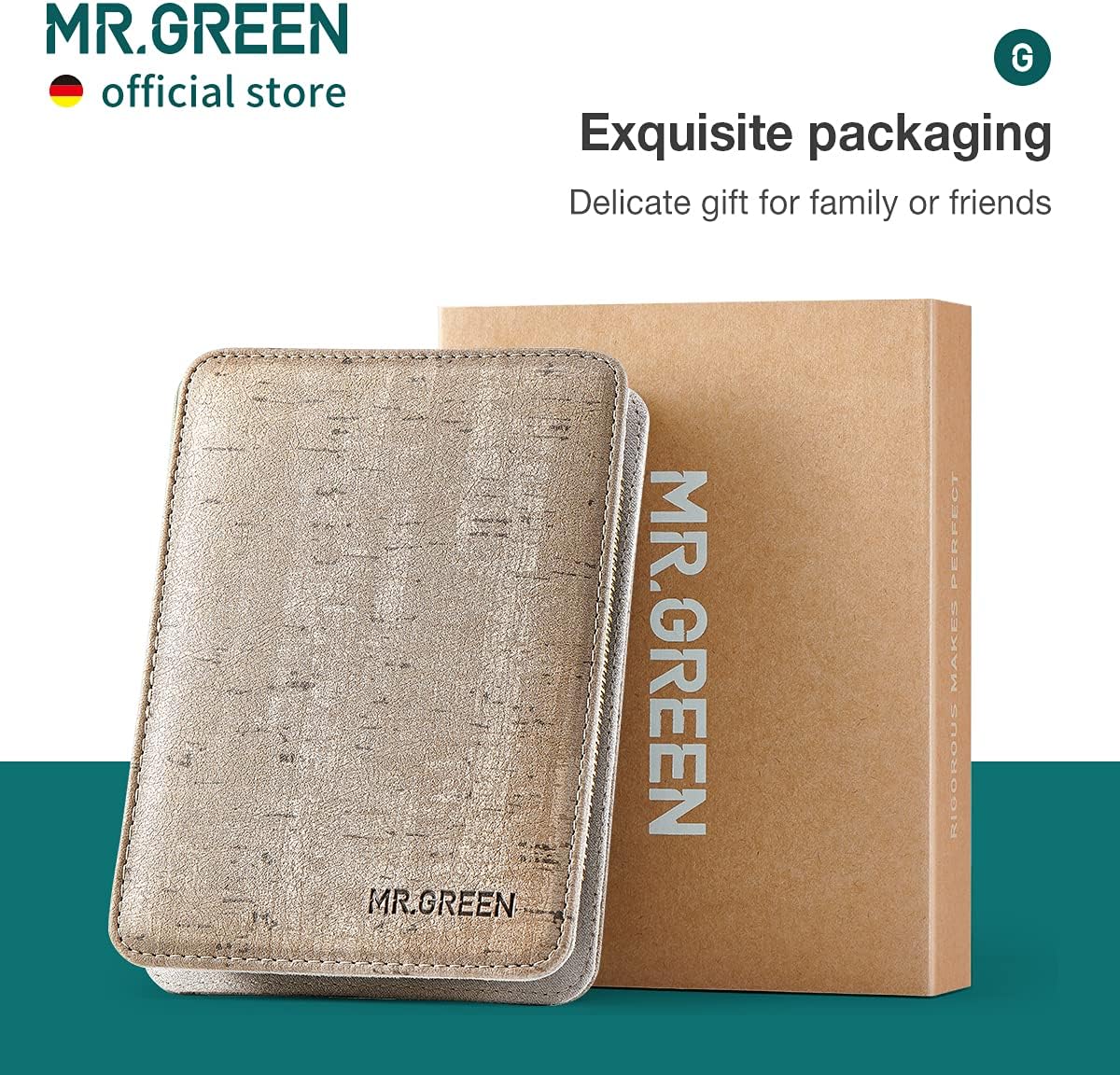 MR.GREEN Manicure Sets Pedicure Kits Stainless Steel Nail Clipper Personal Care Tools with PU Leather Case (Gray)