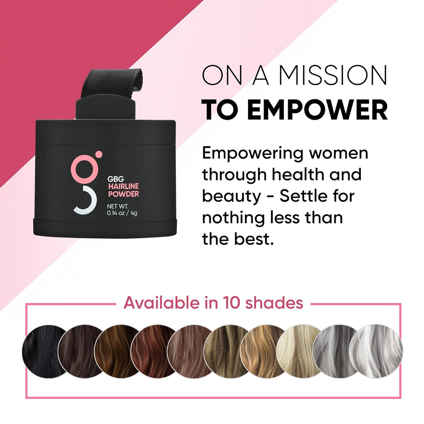 GBG Hairline Powder, Medium Brown - 48-Hour Coverage Root Touch Up Powder for Bald Spots, Instant Hair Loss Concealer & Brightening Highlights - Hair Fillers for Thinning Hair for Women & Men, 4g