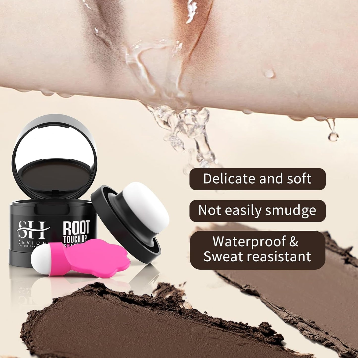 Sevich Hairline Powder 2.0,Instantly Conceals Hair Loss, Root Touch up Powder, Hair Shadow Toppers for Women & Men Thinning Gray Hair, Windproof & Sweatproof, 48H Makeup Lasting, Medium brown