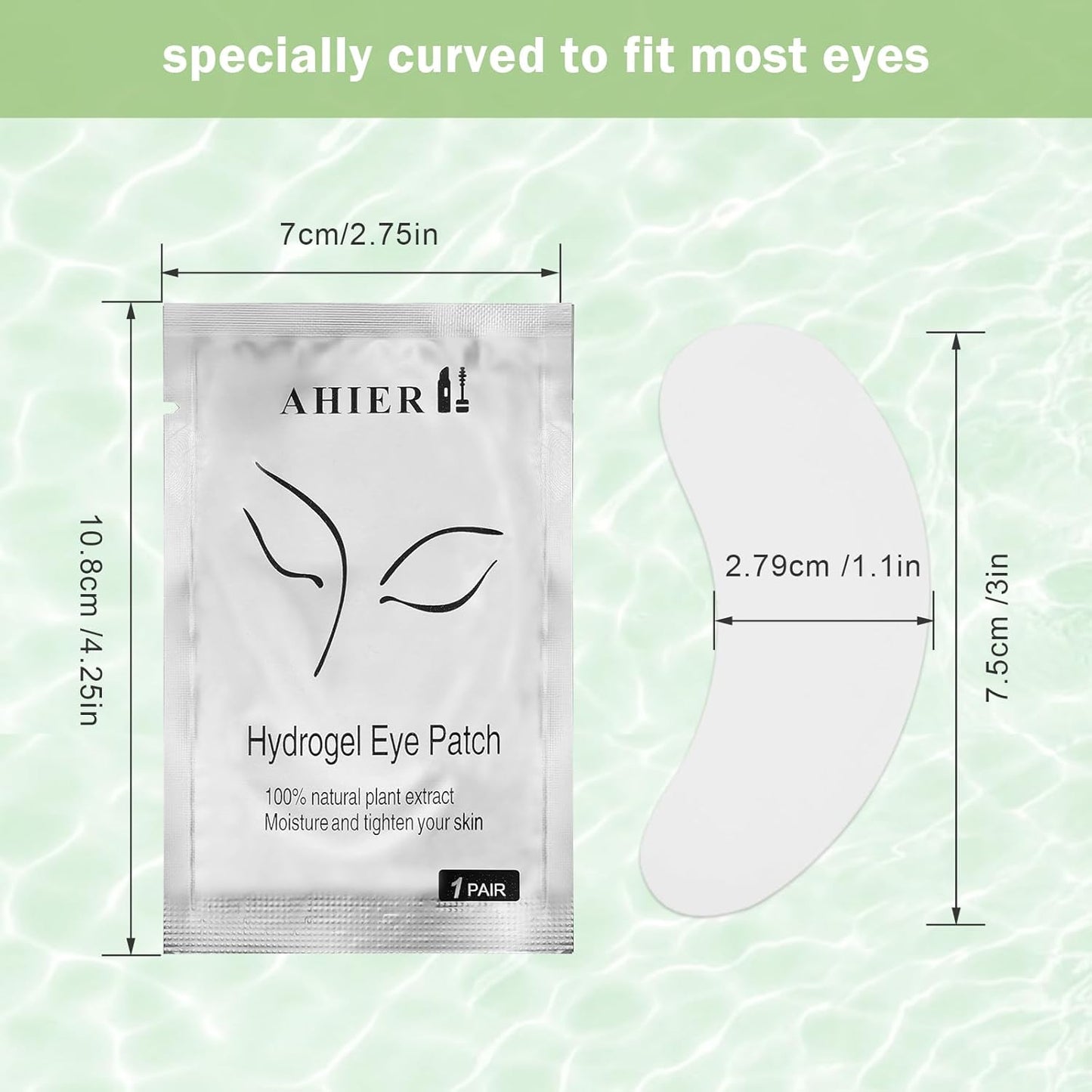 110 Pairs Eyelash Extension Gel Patches Kit, AHIER 100% Natural Hydrogel Eye Patches Lint Free Under Eye Pads Makeup Eye Gel Pad for Lash Extensions supplies