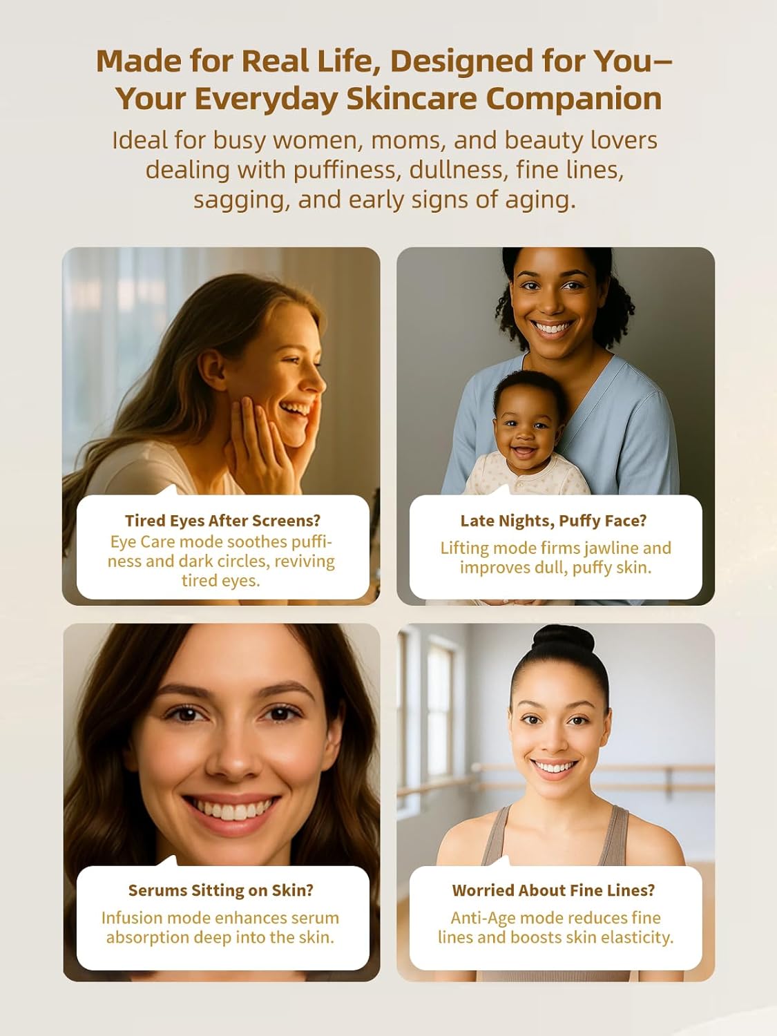 6-in-1 Age-Defying - Eye, Face & Neck Lift & Firm, 5-Color Light Therapy for Face with Microcurrent, Vibration, Heat & Cooling, Skin Care Tool for Youthful & Tightening Skin