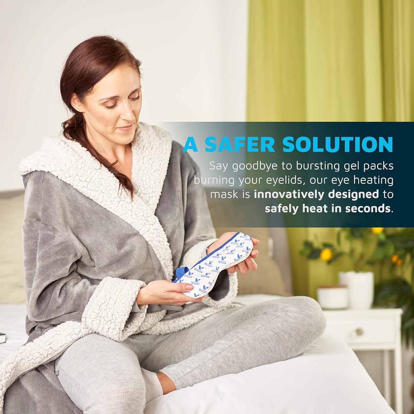 Eye Mask for Dry Eyes | Warm Eye Compress | Natural Heat Eye Mask for Styes, Blepharitis, Tired Eyes & More by Medcosa