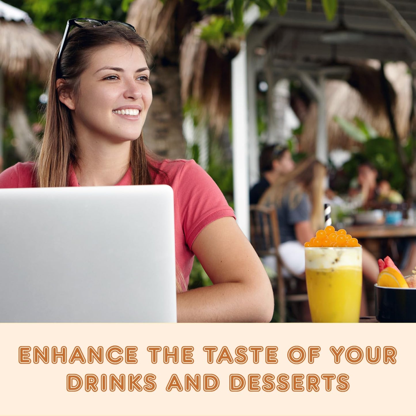 Fanale Mango Popping Boba Pearls, Vegan, Non GMO, Gluten Free, Fat Free, Perfect for Bubble Tea, Smoothies, Ice Cream, Desserts, and Beverages 1lb x 12.