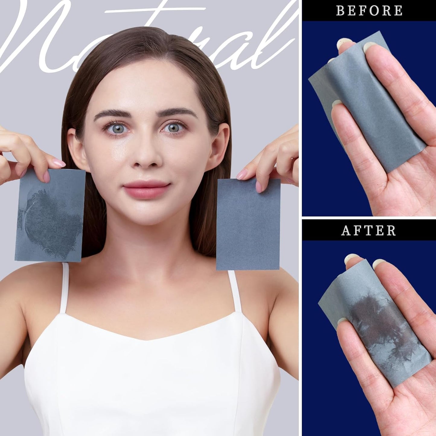 Teenitor 1200 Counts Oil Absorbing Sheets for Face, Oil Blotting Sheets for Face, Bamboo Charcoal Blotting Paper for Oily Skin Face Oil Sheets, Oil Wipes for Face Oil Control Film