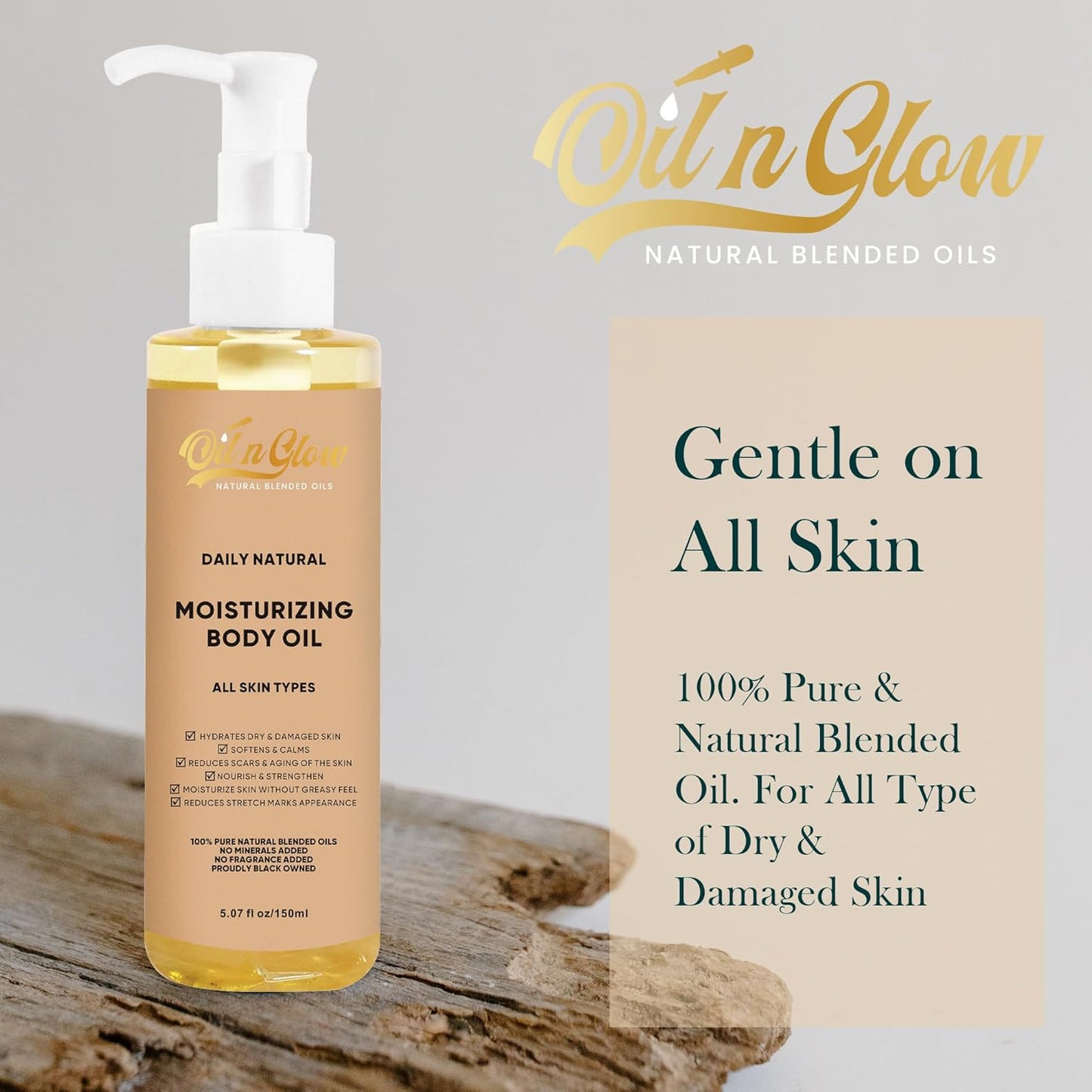 USDA Certified 100% Organic Pure Natural Hydrating Body Oil After Shower With Coconut, Jojoba, Olive & Almond Non-Greasy Moisturizing Oil For Women & Men Dry Skin 5.07 fl oz/150ml - Unscented