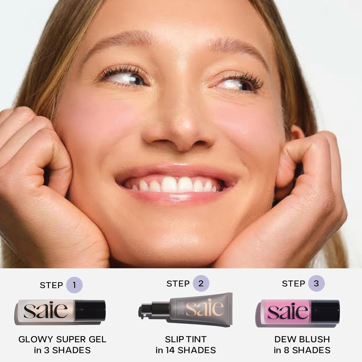 Saie Glowy Super Gel - Hydrating Makeup Primer and Illuminating Glow Serum Enriched with Vitamin C and Squalane Oil - All-Over Liquid Highlighter Makeup for Instant Glass Skin - Starglow (1 oz)