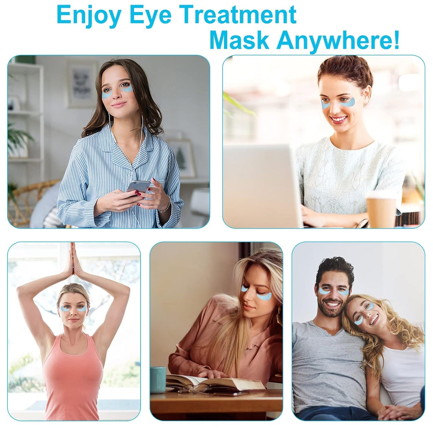 LAVONE Under Eye Patches-30 Pairs Hydrating & Anti-aging Eye Mask Skin Care for Dark Circles and Puffiness,Reduce Wrinkles,Eye Bags and Fine Lines,Eye Masks for Women and Man,with Hair Clips