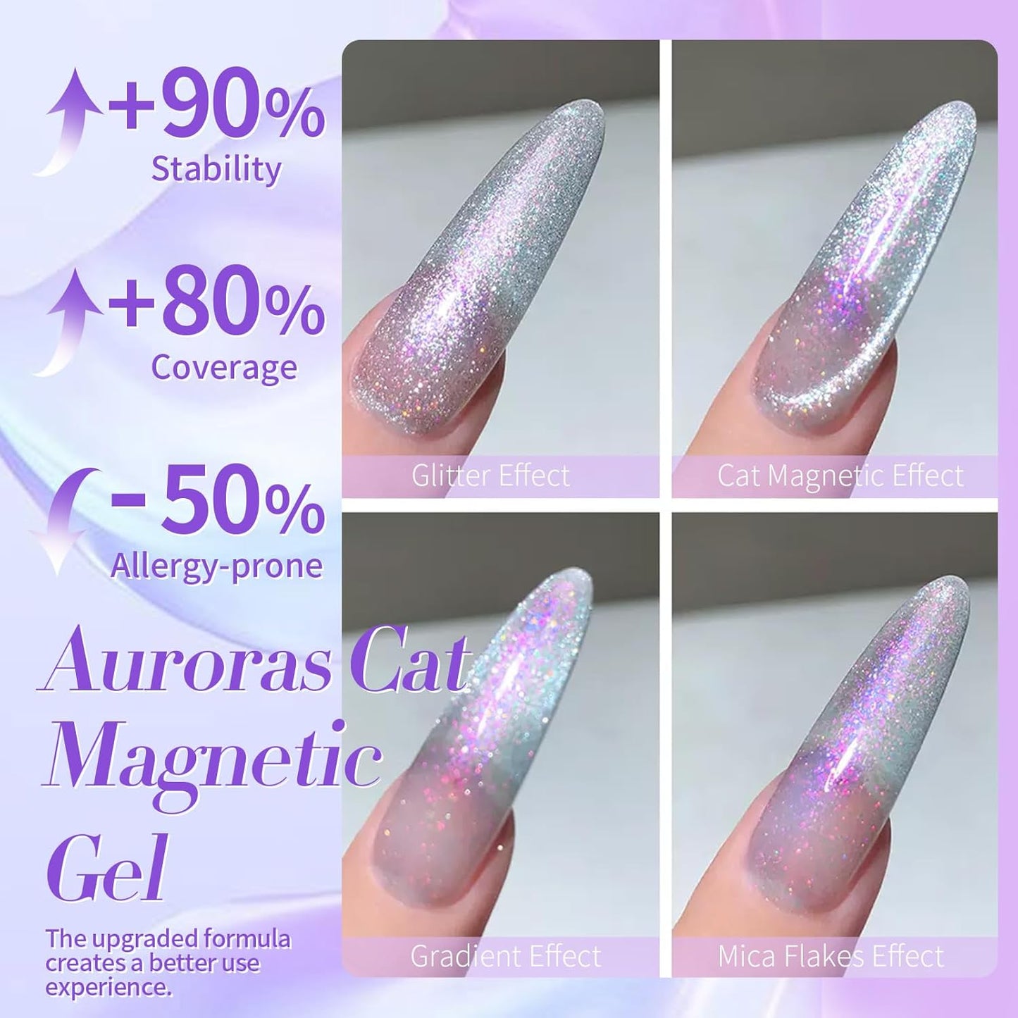 Born Pretty Auroras Cat Magnetic Eye Gel Nail Polish Mermaid Glitter Shimmer Magnetic Gel Polish 15ML