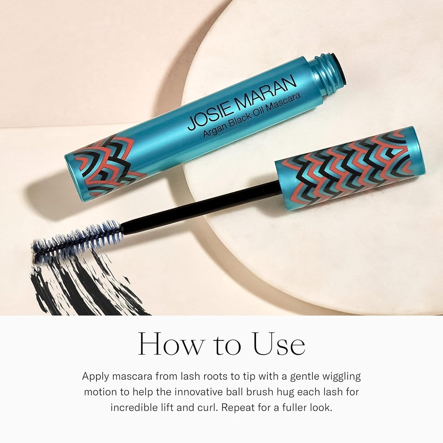 Josie Maran Eye Love Lip Gloss & Mascara Makeup Kit - Plumping Lip Gloss Infused with Argan Oil, Hyaluronic Acid and Sheer, Radiant Color + Argan Black Oil Lengthening Mascara (2 Piece Set)