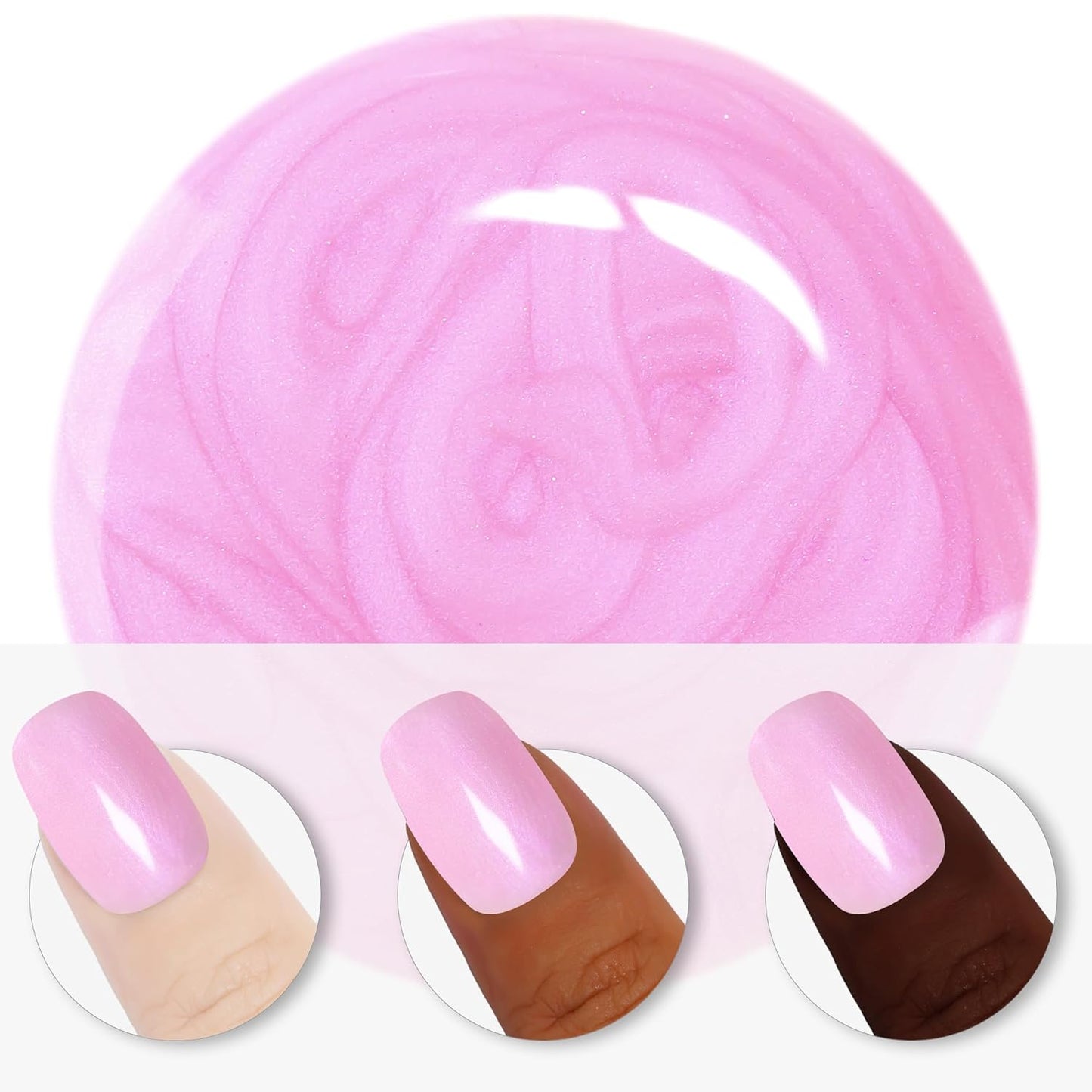 YTD Likomey Gel Nail Polish,15ml Pearlescent Light Pink Glitter Nails Gel,Fall Winter Pastel Pink Shimmer Shiny Sparkly Salon Home DIY Manicure UV Color Varnish,SF408