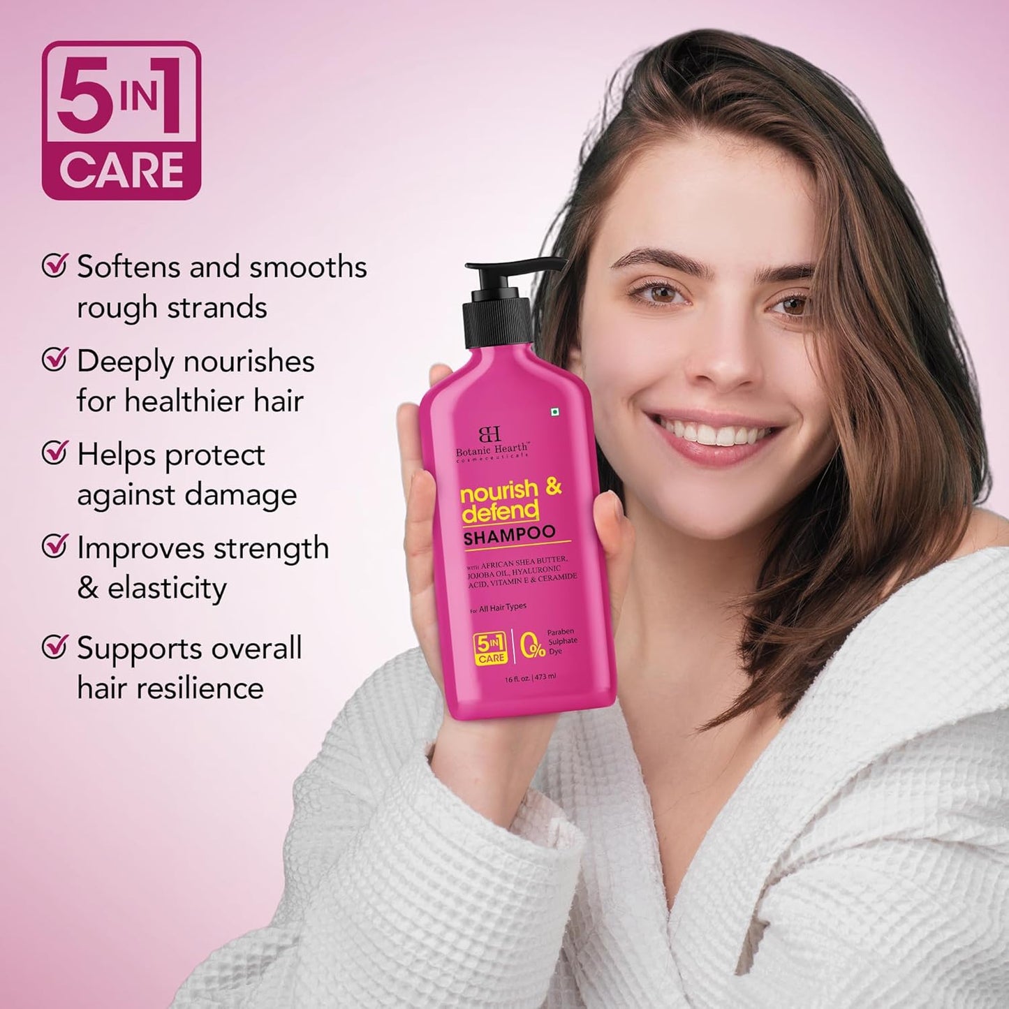 Botanic Hearth African Shea Butter Shampoo Infused With Jojoba Oil, Hyaluronic Acid, Vitamin E & Ceramide | Clarifying Shampoo To Nourish, Defend & Strengthen Hair | For All Hair Types, 16 Fl Oz