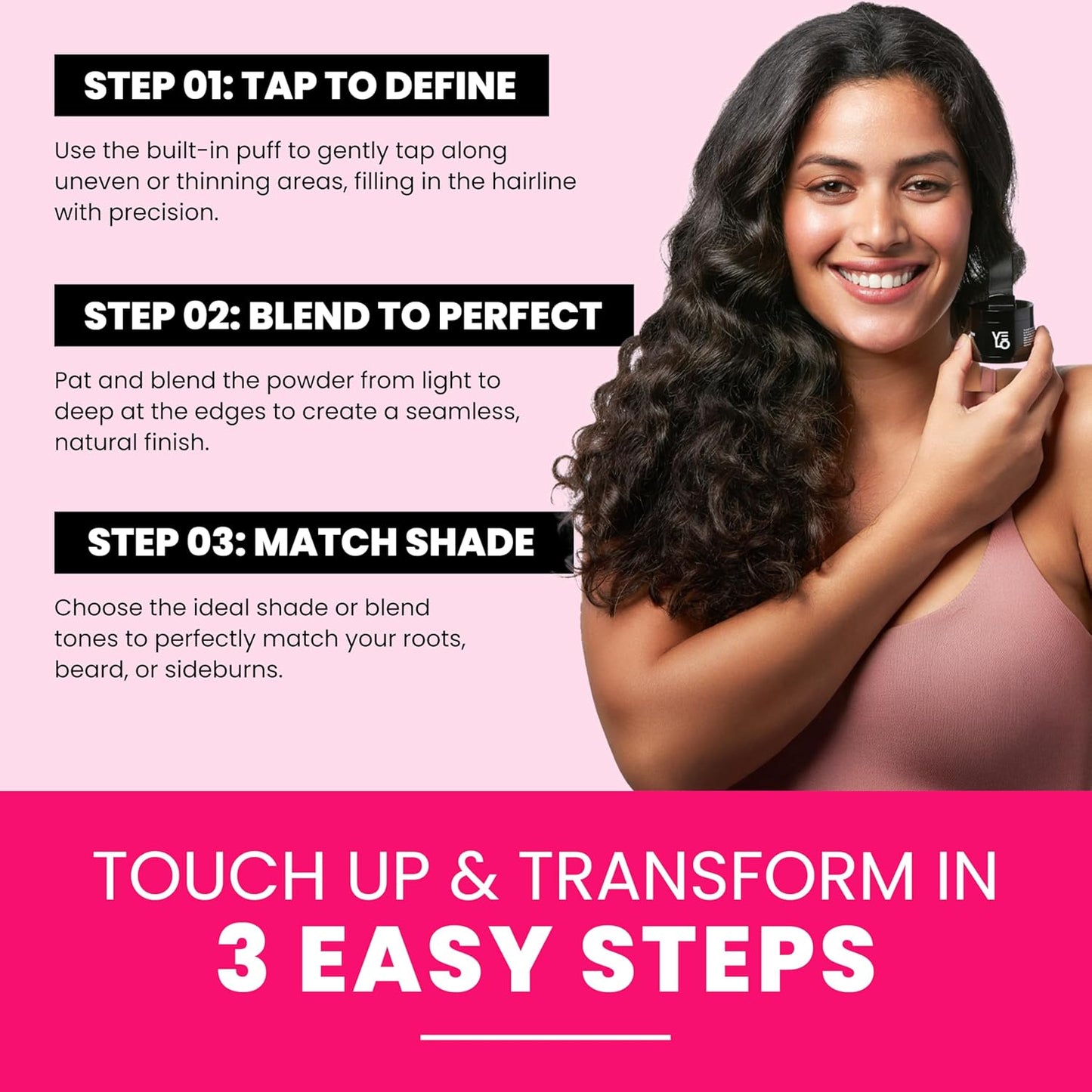 VELO Hairline Powder–BLONDE Hair Root Touch Up Powder for Women & Men–Instantly Covers Gray Hair, Thinning Hair & Bald Spots–Sweatproof Root Cover Up–Puff & Mirror Compact, 13 Shades