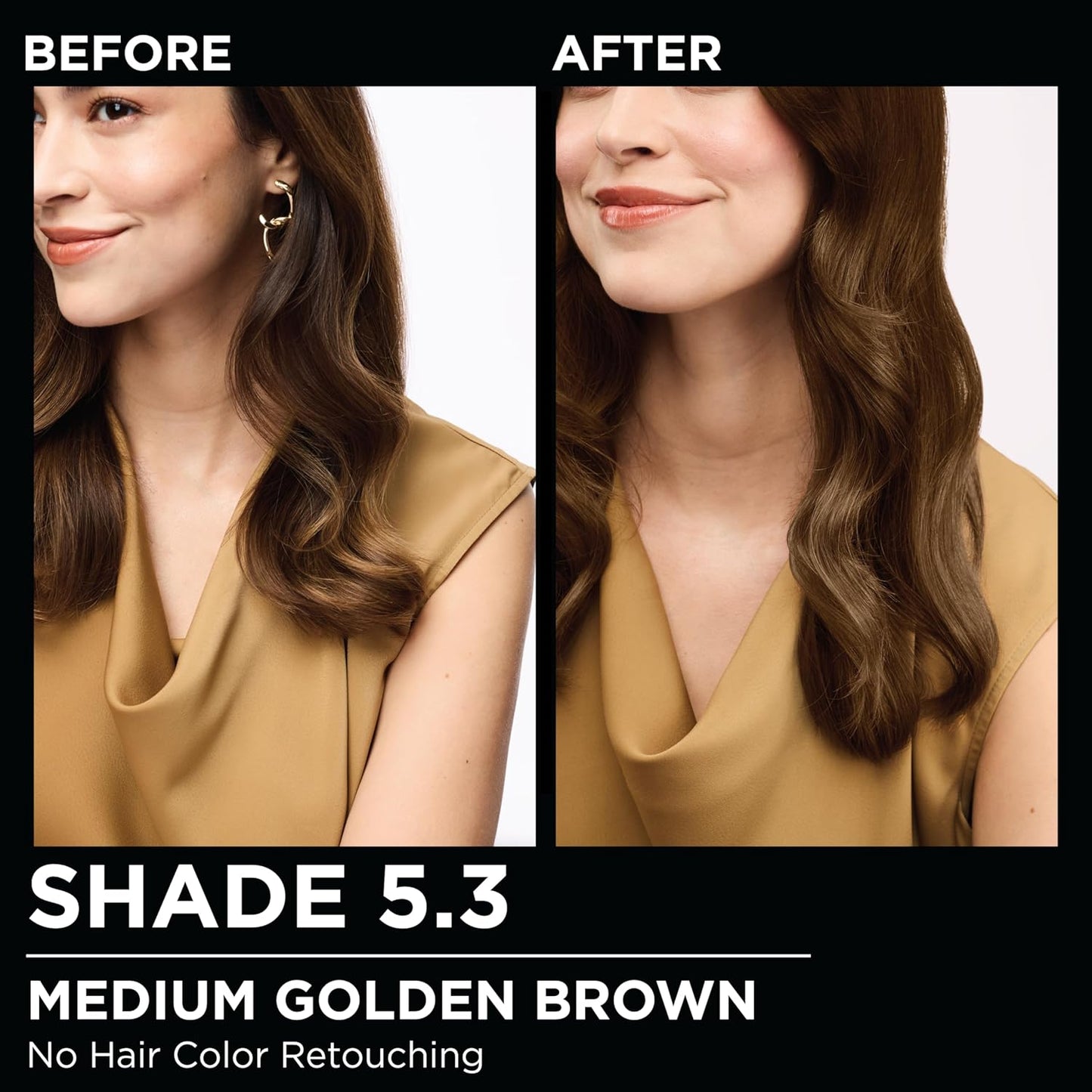 Garnier Hair Color Olia Ammonia-Free Brilliant Color Oil-Rich Permanent Hair Dye, 5.3 Medium Golden Brown, 2 Count (Packaging May Vary)