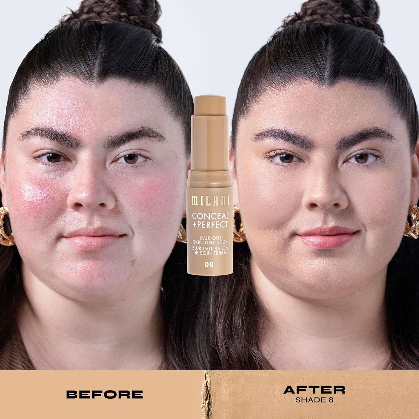 Milani Conceal + Perfect - Skin Tint Stick, Blur Out Tinted Moisturizer Makeup, Shade 008