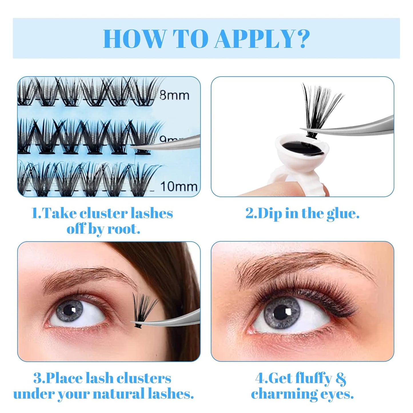 Individual Lashes GEMERRY 280pcs Large Tray 0.07mm Lash Clusters 30D 8-16 MIX D Curl Cluster Lashes Soft &Natural Individual Lashes Cluster Reusable DIY Eyelash Extensions