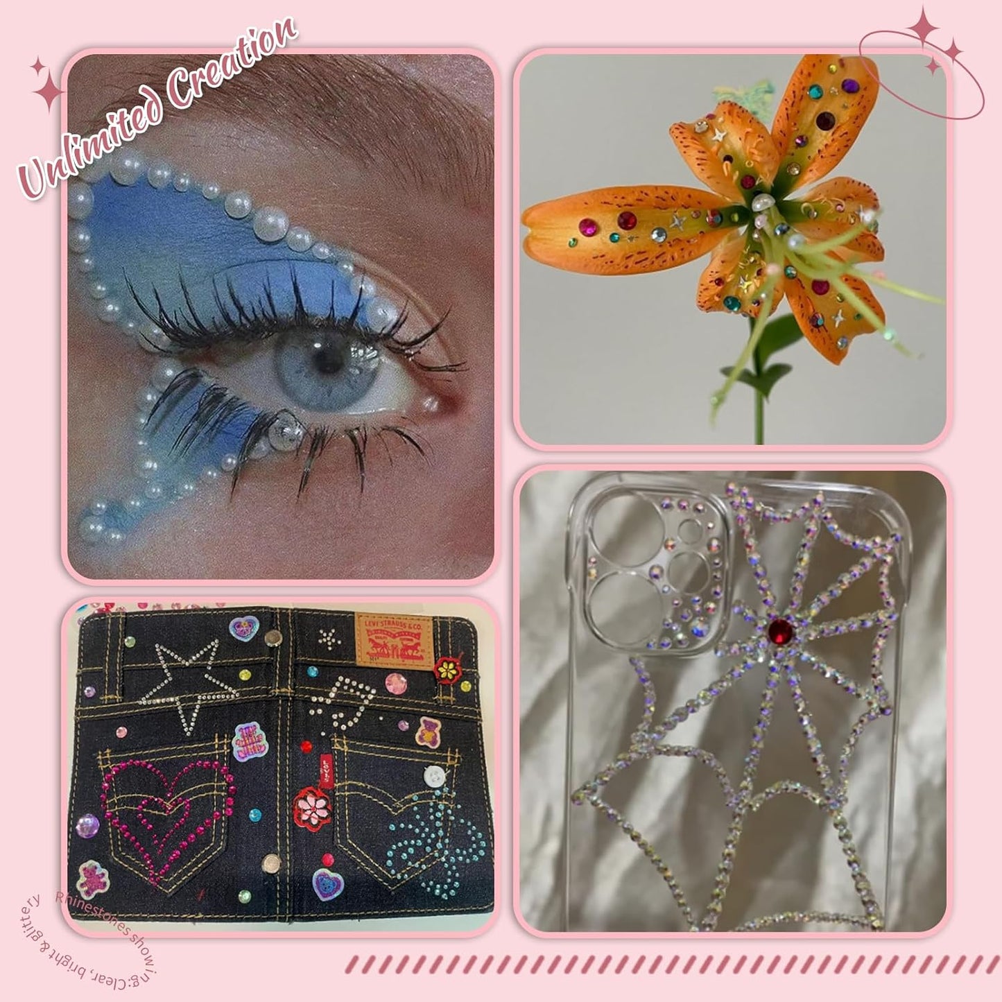 5200PCS Nail Gems and Charms, AB Crystal Nail Rhinestones with Flatback Nail Pearls, Pick Up Tweezers, Rhinestone Picker Tool, Flat Back Nail Gems for Nail Art, Clothes, Face, Craft