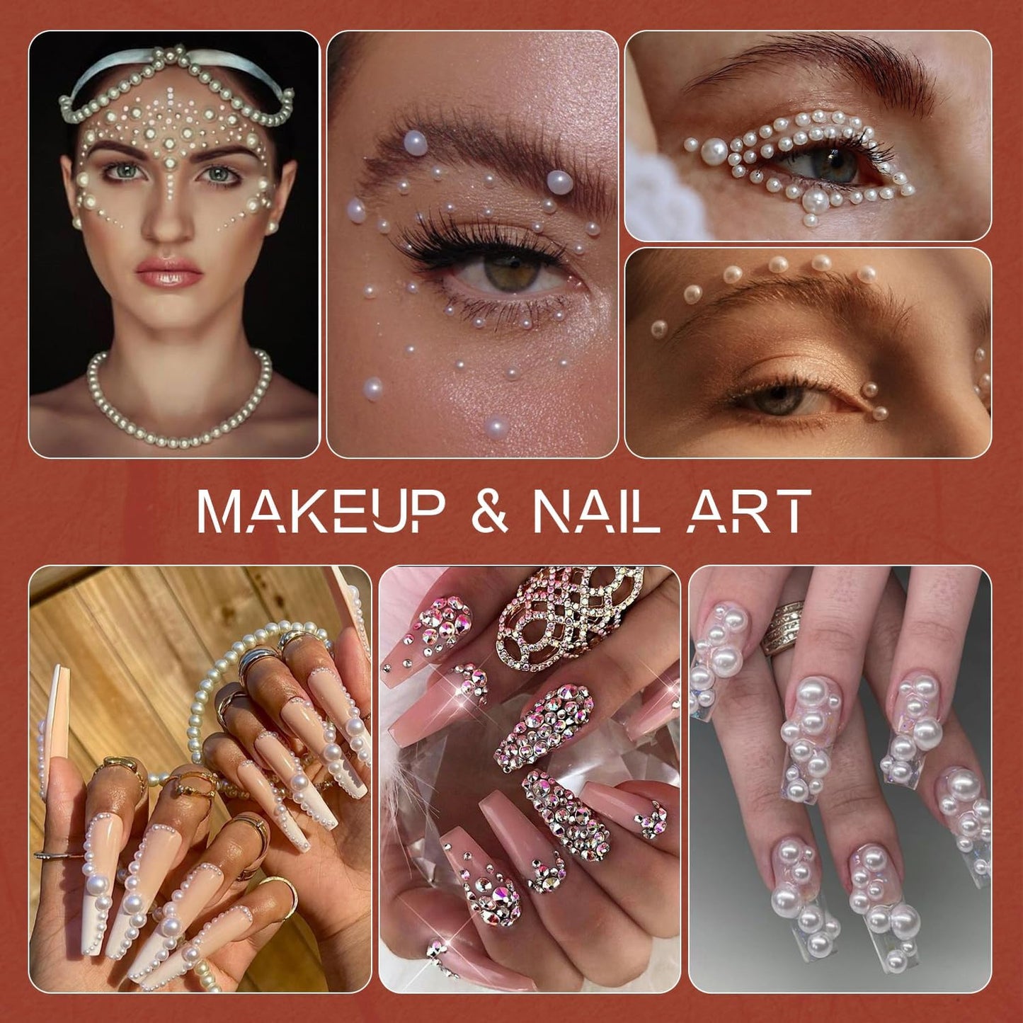 80g Flatback Pearls and Rhinestones for Crafting, Black White 3-10mm Resin Rhinestones and Half Pearls for Bedazzling, Nail Art and Dec with 3pcs 10ml B7000 Jewelry Glue, Tweezer and Pickup Pencil