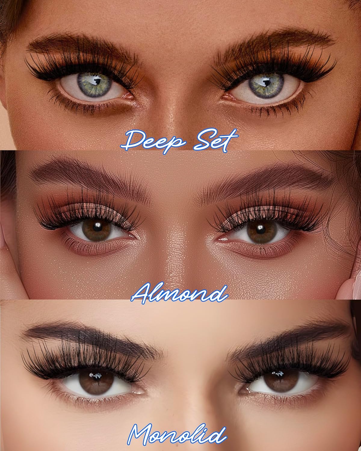 BEYELIAN 14 Pairs False Eyelashes Wispy D Curl 10-18MM Cat Eye Lashes, 3D Volume Fake Lashes Soft and Lightweight Faux Mink Lashes Pack, Reusable, Easy to Apply (14P-HSCS-53)