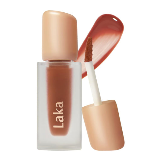 Laka Fruity Glam Tint, 4.5g/0.15 oz., Glowing Lip Stain with Wide Color Spectrum, Hydrating & Lightweight Texture, Long-Lasting Bold Stain, Non-Sticky, Vegan, K-Beauty (#108 Salty)