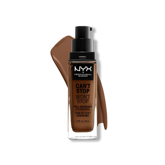 NYX PROFESSIONAL MAKEUP Can't Stop Won't Stop Foundation, 24h Full Coverage Matte Finish - Mocha