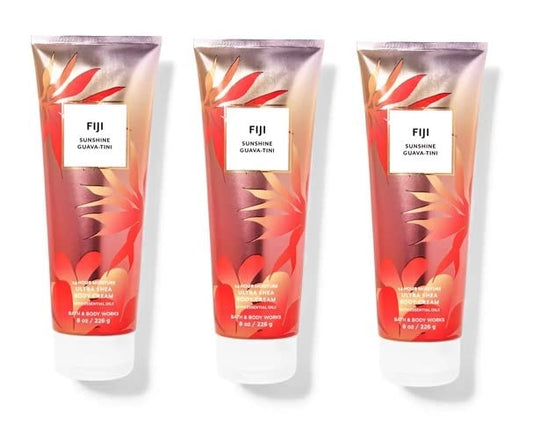 Bath & Body Works FIJI SUNSHINE GUAVA-TINI Trio Gift Set - 24 Hour Moisture Ultra Shea Body Cream Set Of 3 - Full Size