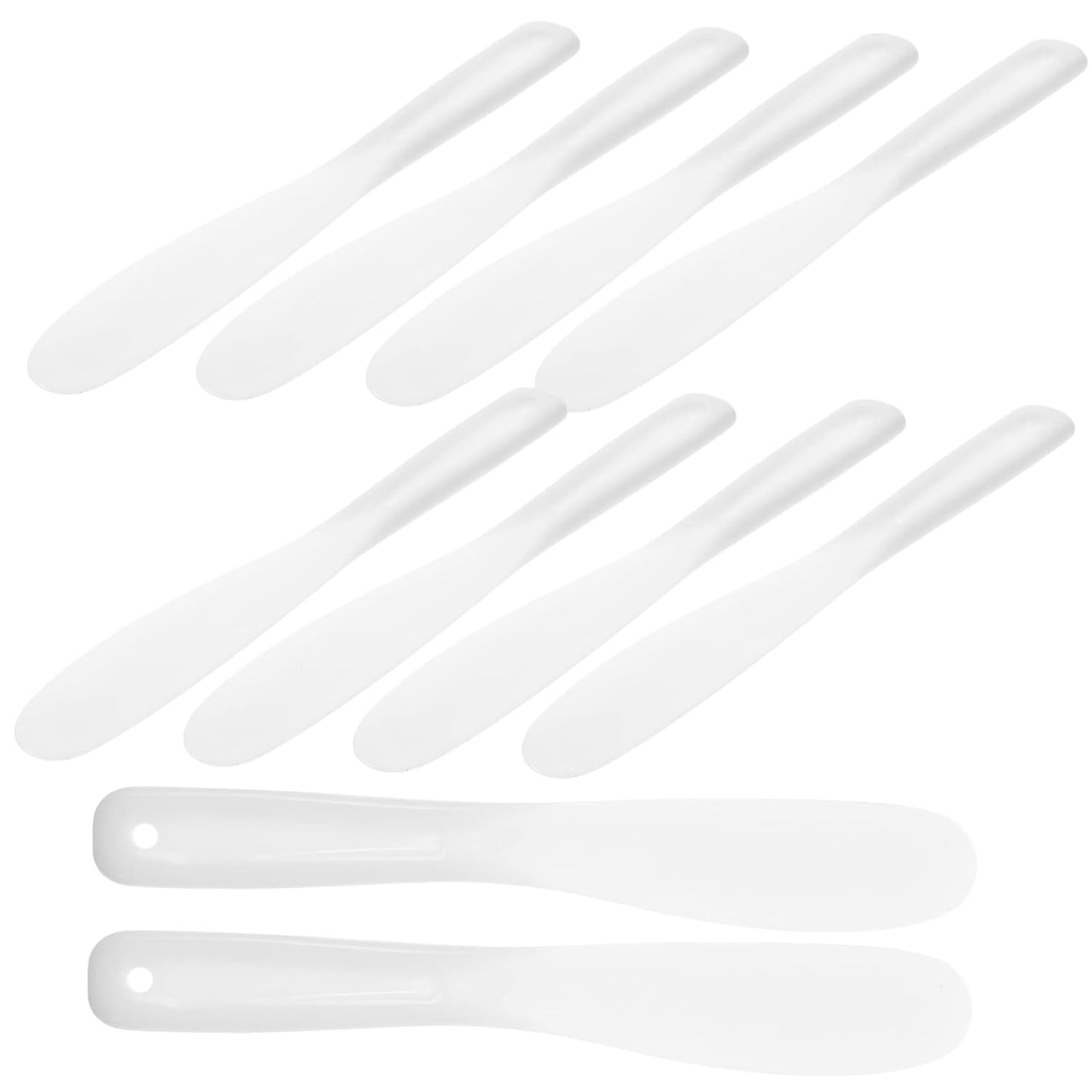 Beaupretty 10pcs Tool Stick White Makeup Silicone Makeup Spatula Mini Silicone Spatula Silicone Stirring Tools Spatulas Cosmetic Long Spatula Barber Film Stick Face