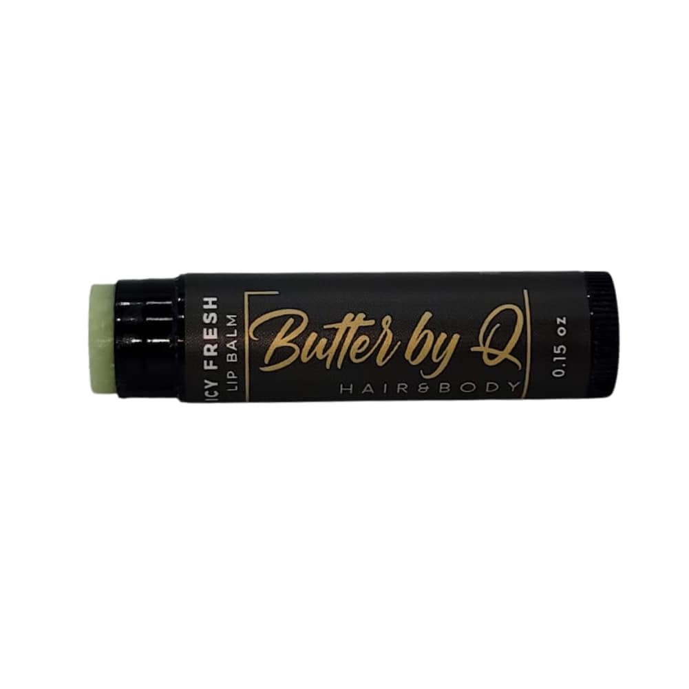 Butter By Q- Icy Fresh Lip Balm- Best Lip Balm, Dry, Chapped Lips. A 100% Natural Alternative to Chapstick. Natural Shea Butter Lip Balm, Lip Moisturizer, and How to Get Rid of Chapped Lips, Kid Safe.