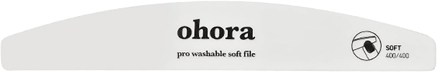 ohora Care Pro Washable Nail File (Soft) - Nail Shaper & Trimmer, Two-Sided Fine Grit for Smoother Buff, Creates a Consistent Flawless Finish, Professional Salon Quality Tool
