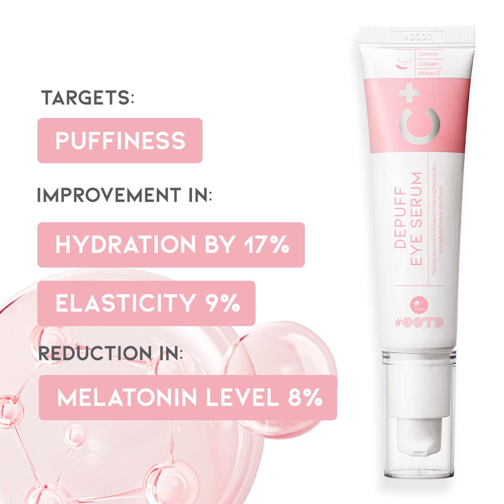 Caffeine Eye Cream Serum For Dark Circles and Puffiness, Eye Bag Treatment for Men & Women, Caffeine, Collagen, Vitamin E, Korean EVE Vegan Facial Serum Under Eye 30g